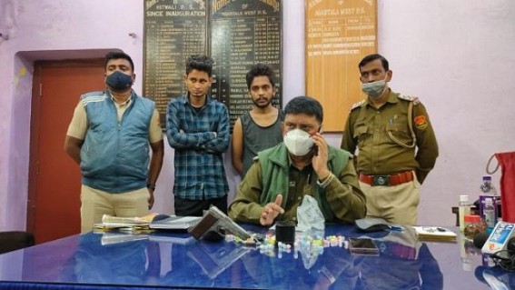 Drug Free Tripura? Youths caught redhanded with brown sugar with Pistols from Cantonment road in Agartala